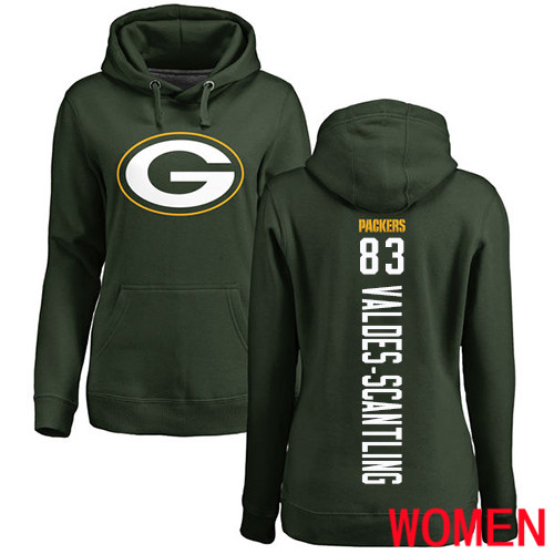Green Bay Packers Green Women #83 Valdes-Scantling Marquez Backer Nike NFL Pullover Hoodie Sweatshirts